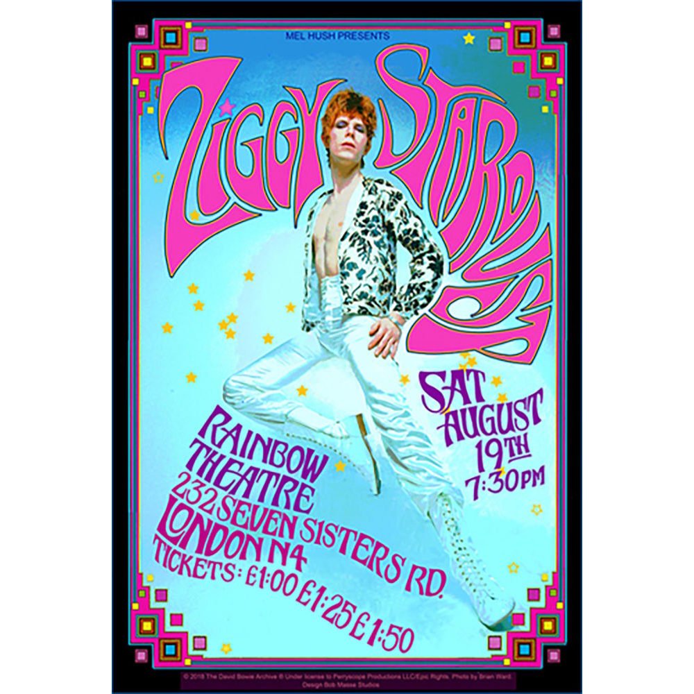 【予約商品】 DAVID BOWIE デヴィッドボウイ - Ziggy Stardust Concert Poster / Bob Masse / ポスター - PGS